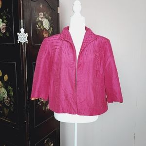 100% Silk Embroidered Petite Blazer